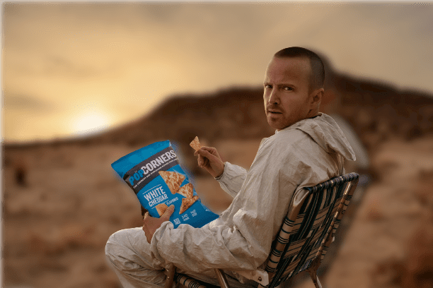 Aaron Paul in the Popcorners commercial