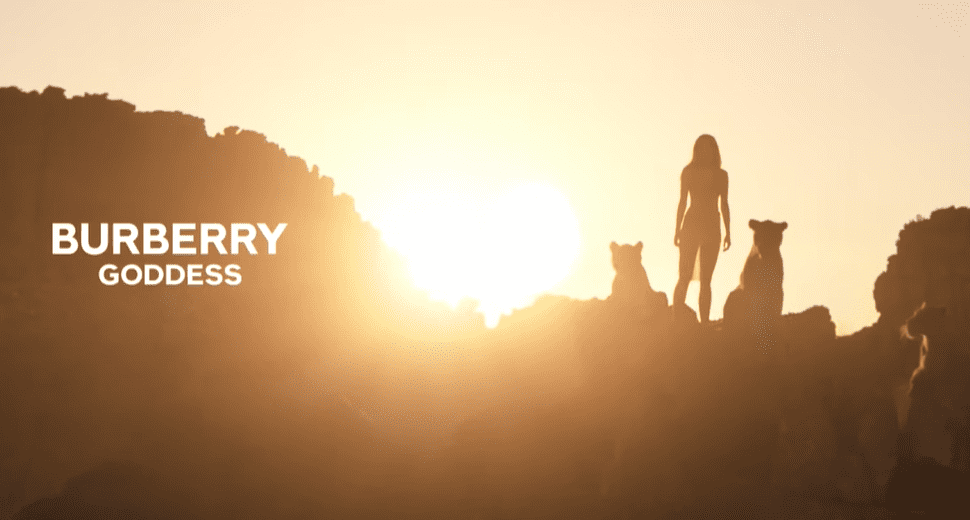 Burberry Goddess Commercial 2023 featuring Emma Mackey with lioness