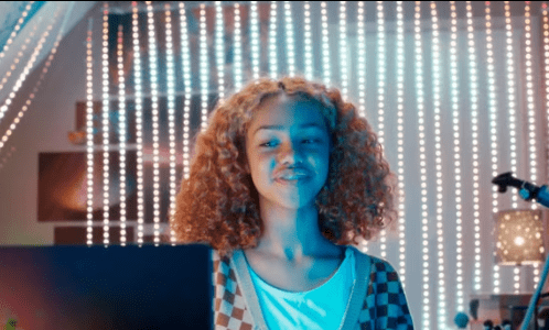 Aws Commercial teen girl with curly hair Name: The Curiosity Kid