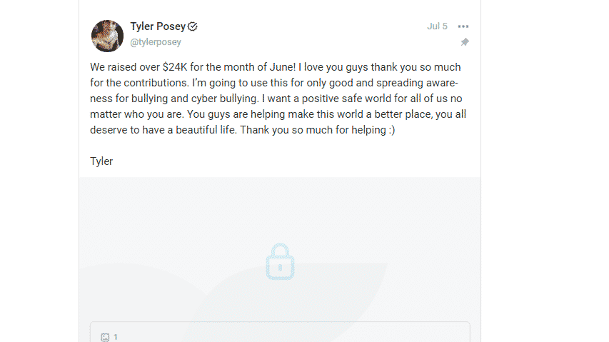 Tyler Posey raised over $24K funds through Onlyfans