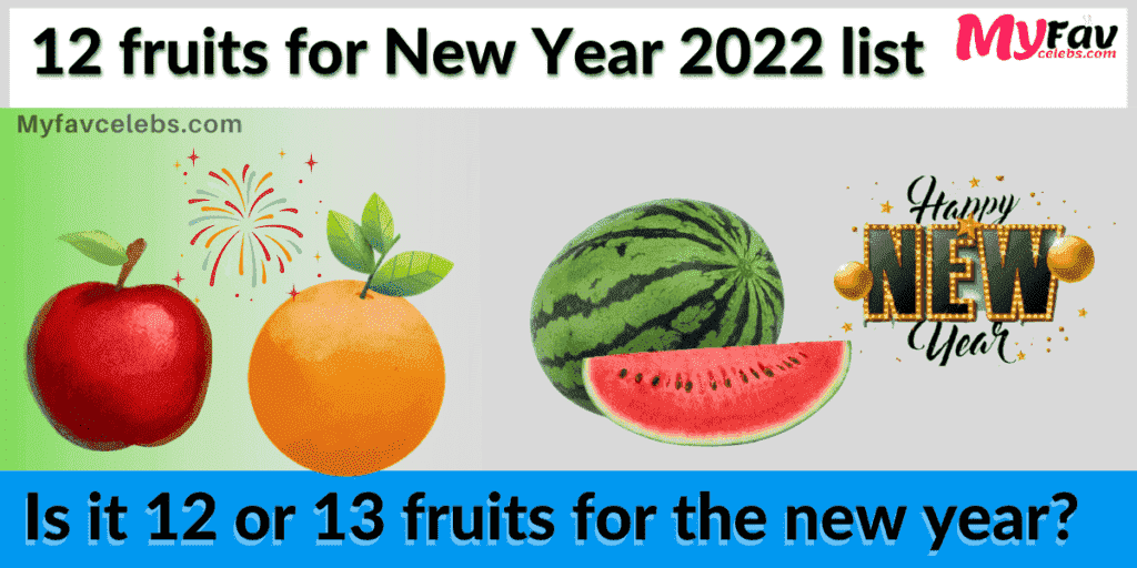 12 fruits for New Year 2022 list