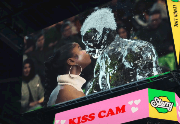 Pepsico Starry commercial girl kissing to sodaman