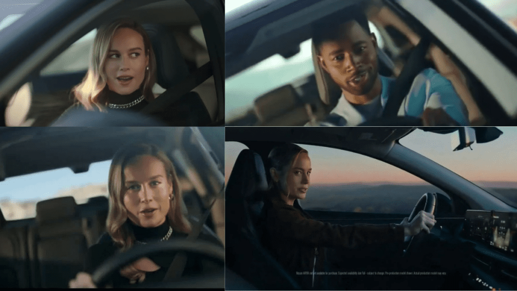 Nissan Ariya commercial Cast 2023: Brie Larson and Jay Ellis