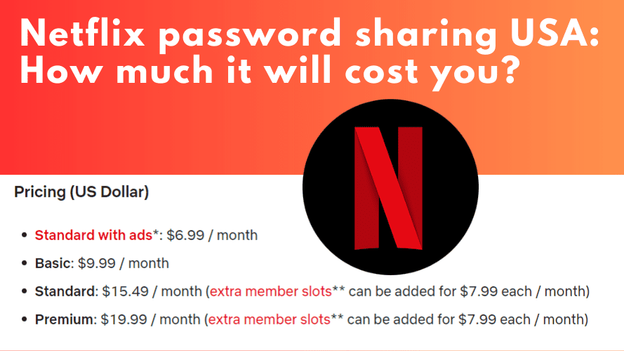 Netflix password sharing USA:  How much it will cost you?